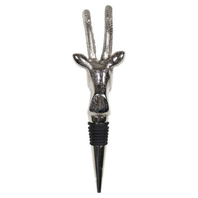 Flaschenverschluss mit Steinbock-Dekor in Silber