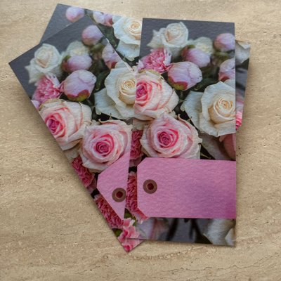 Längliche Karte mit Rosenild