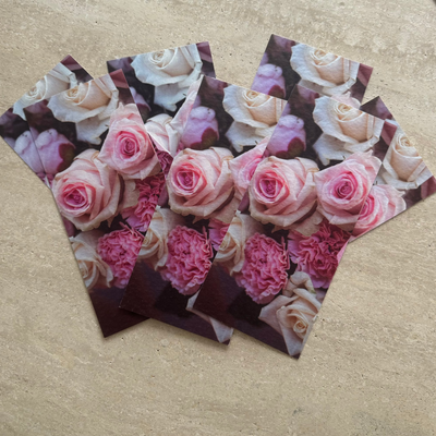 Längliche Karte mit Rosenild