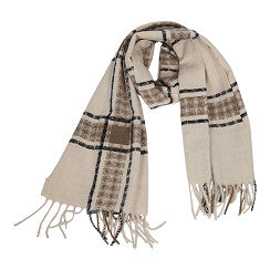 Schal Iris – Beige/Grau mit Muster