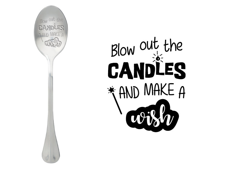Löffel mit Nachricht - One Message Spoon - Blow out the candles and make a wish